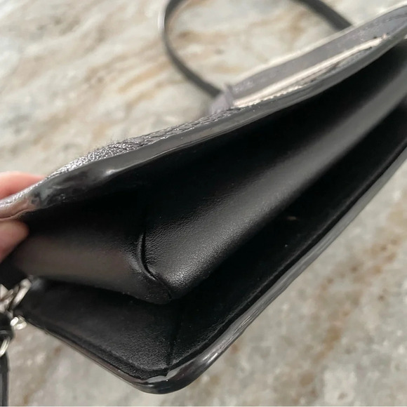 Victorias Secret Python Stripe Black White Crossbody Clutch Purse Chain - Picture 10 of 16